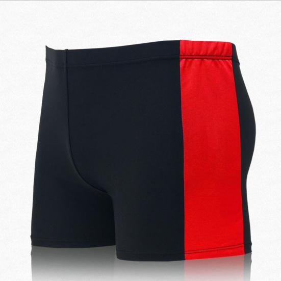 Yetişkin erkekler erkek mayoları orta katlı elastik bel Patchwork renkli su itici mayo çabuk kuruyan erkek mayoları yüzme şortu