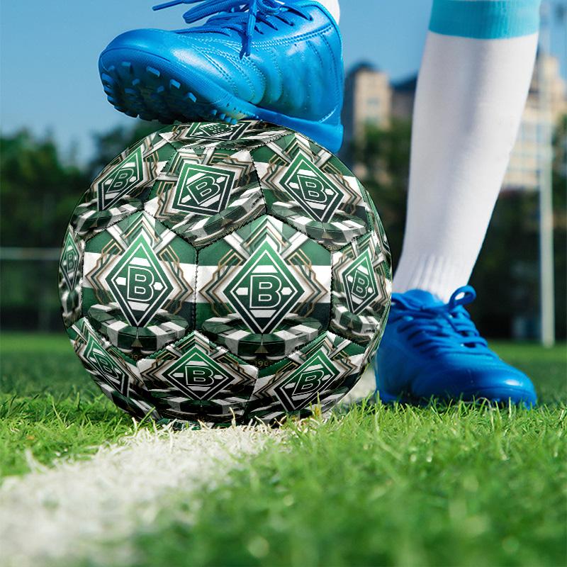Borussia Monchengladbach Print Size 5 Soccer Ball, PU Wear Resistant Football for Match Training and Daily Practice, Birthday Gift for Soccer Fans