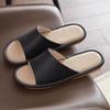 Leather slippers first layer cowhide indoor home beef tendon bottom non-slip genuine leather linen slippers women's high sense of home