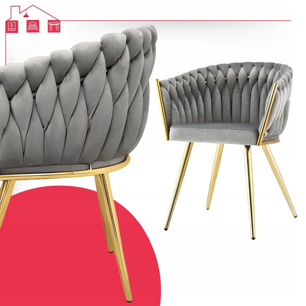 Freestanding Armchair Tilo Gray Decorative Velvet Chair Family Meble