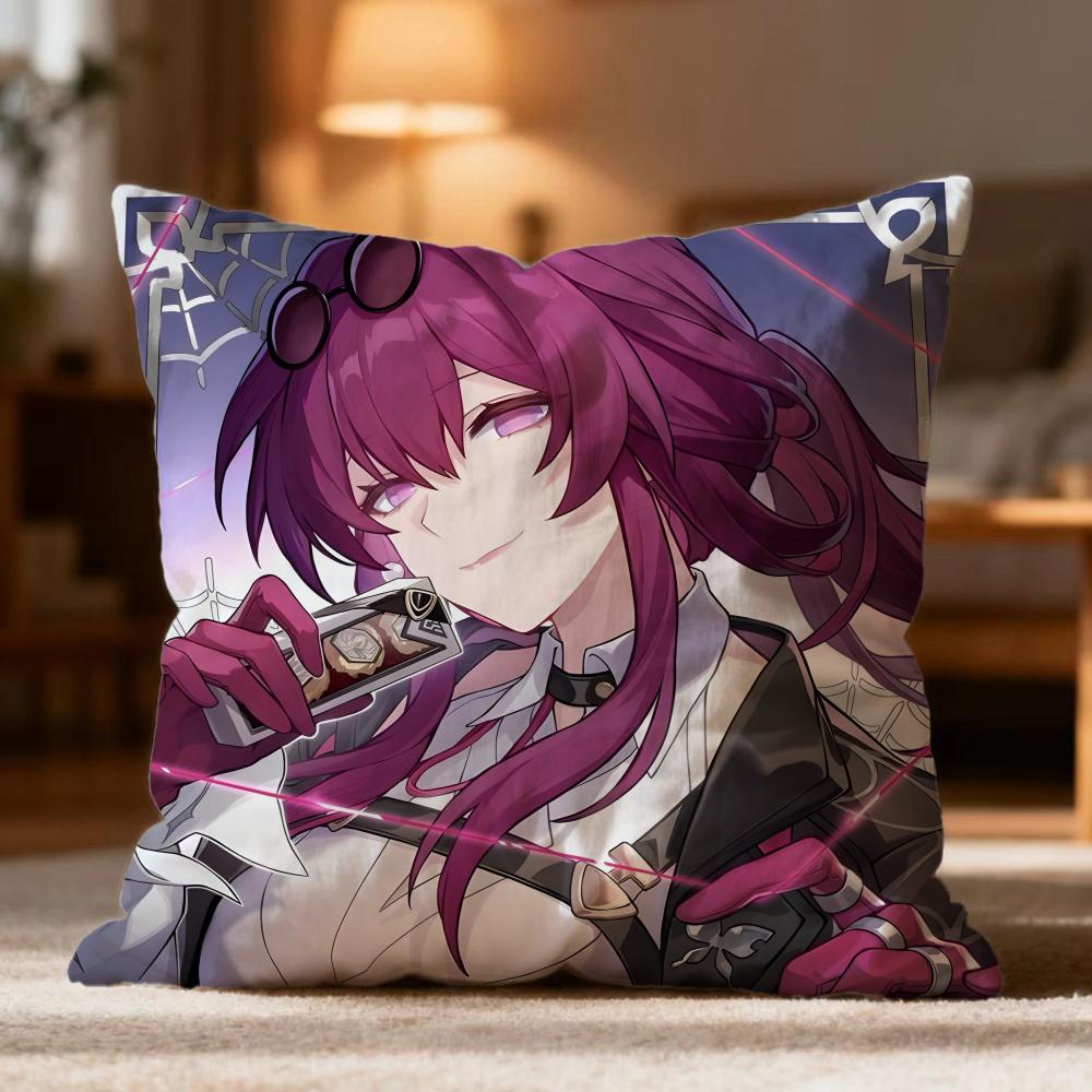 Hot HHonkai Star Raew Cushion Cover Soft Washable Pillow Case Multi-Scene for Couch Bed Travel Office Use