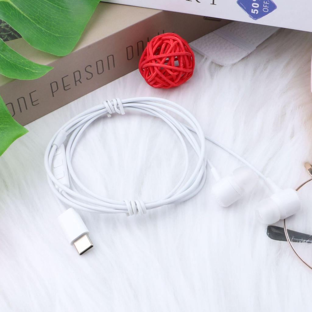 Type-C Wired Earphones with Microphone - Compatible with Mobile Phones, Customizable Logo Option, Ideal for Gifts and Calls