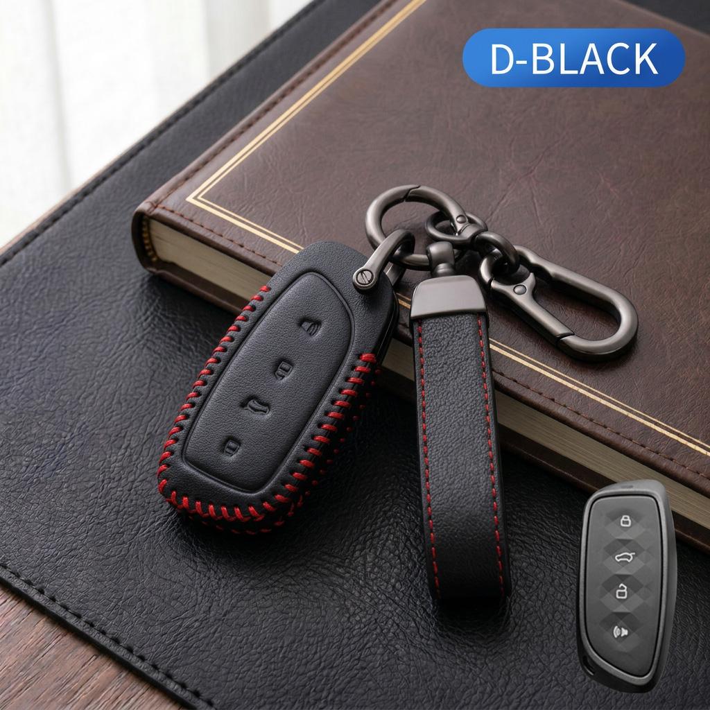 Genuine Leather Car Key Case Cover For Haval H6 Dargo Jolion Shenshou Xiaolong Max Raptor H9 H5 Remote Fob Protector Key Bag