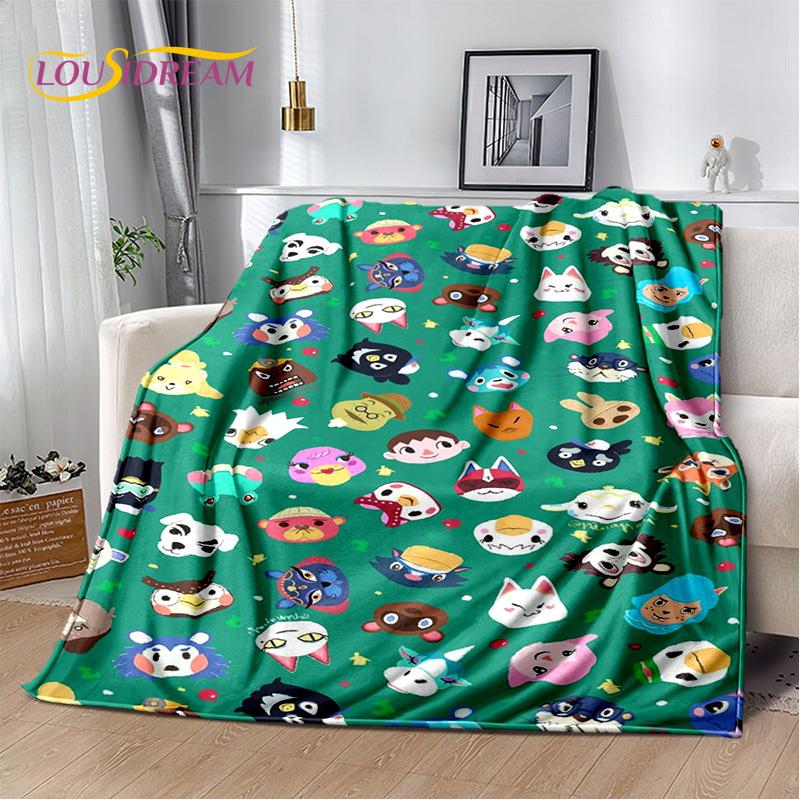 Manta de dibujos animados de Animal Crossing New Horizons, manta suave para el hogar, dormitorio, cama, sofá, Picnic, viaje, oficina, manta para niños