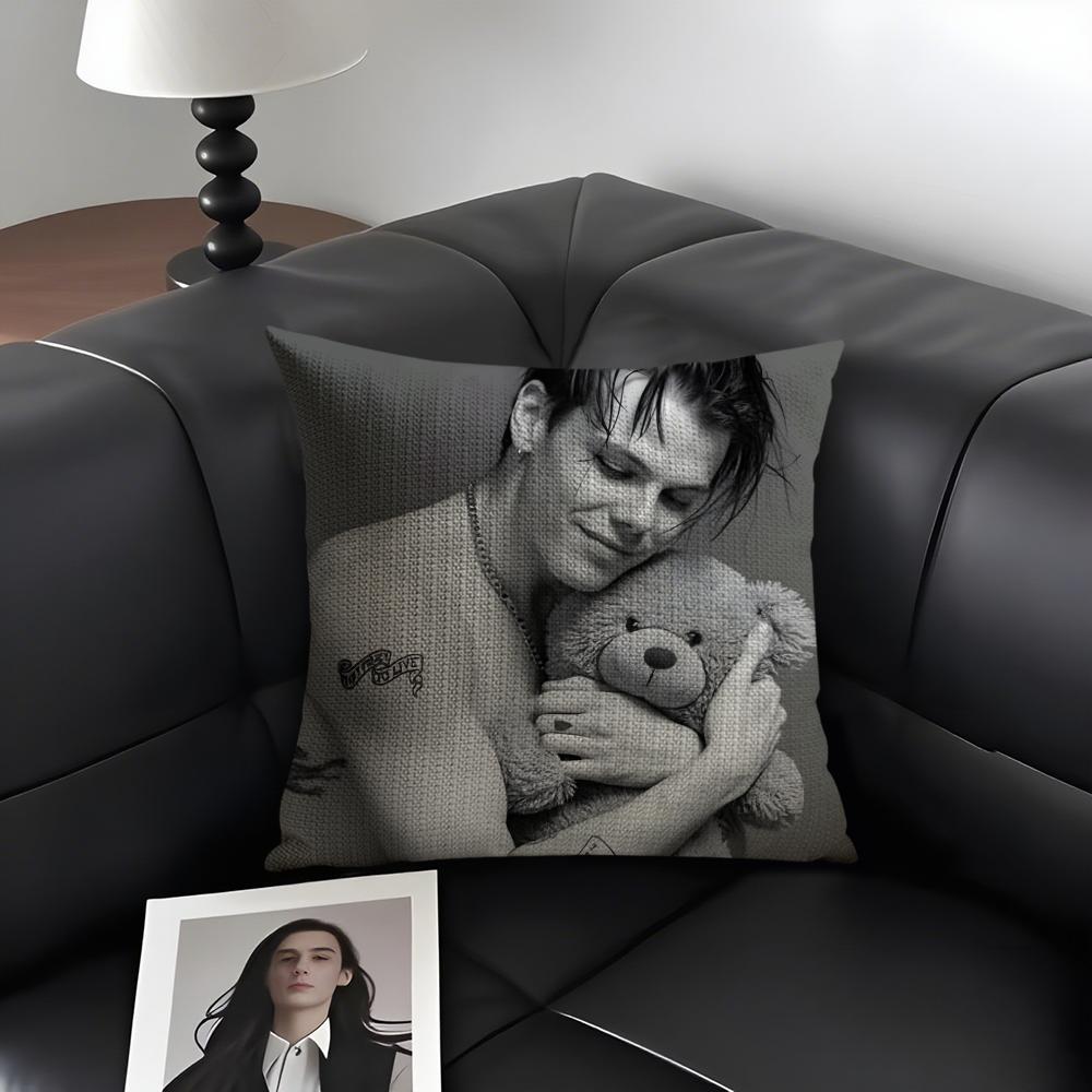 

YYungblud Singer Cushion Cover Natural Linen Organic Fabric DoubleSided Printing Sofa Home Decor Gift Pillow Case 30x30cm