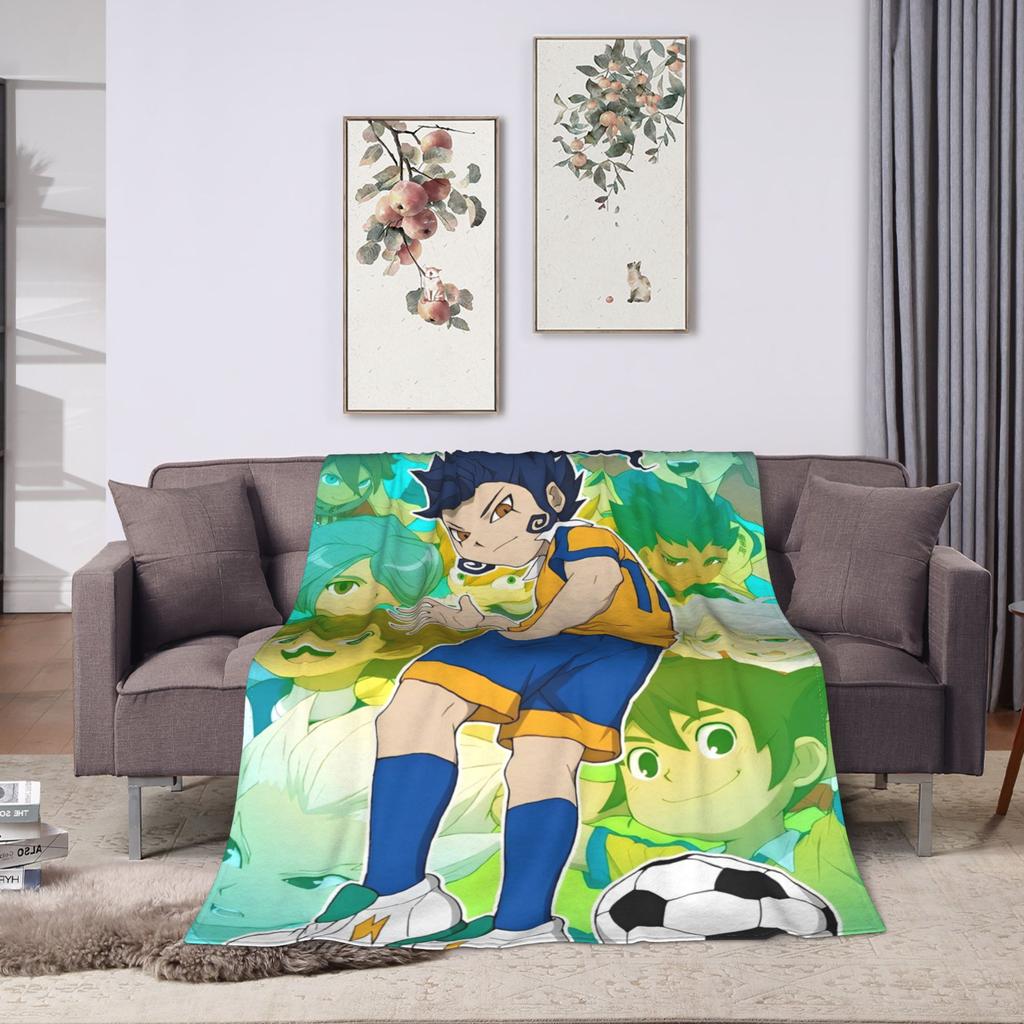 Inazuma Eleven Anime Blankets Flannel Spring/Autumn Breathable Lightweight Thin Throw Blankets for Sofa Travel Rug Piece
