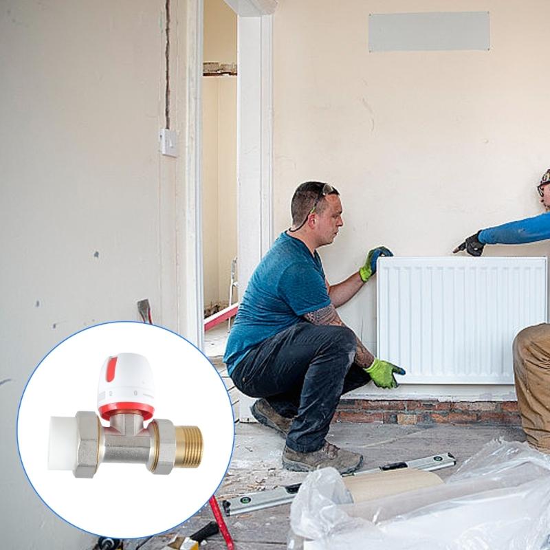 Manual Thermostat Set Brass Corner Radiator Valves Heating Valves Frost Protections Energy Saving Thermostat Valves