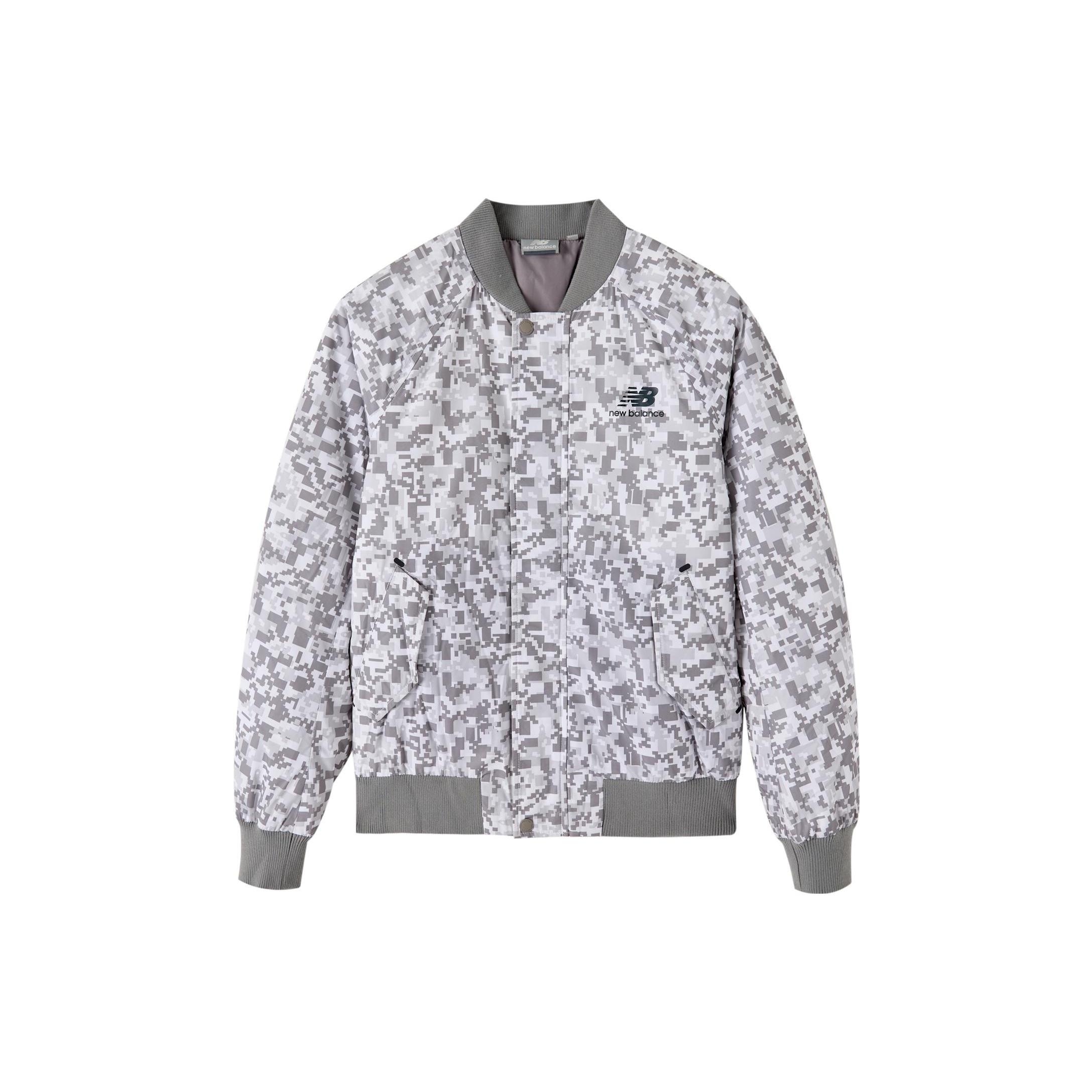 New Balance Athletic Camo Full-Zip Coat Asia Sizing White Grey Unisex NP546023-MIX S