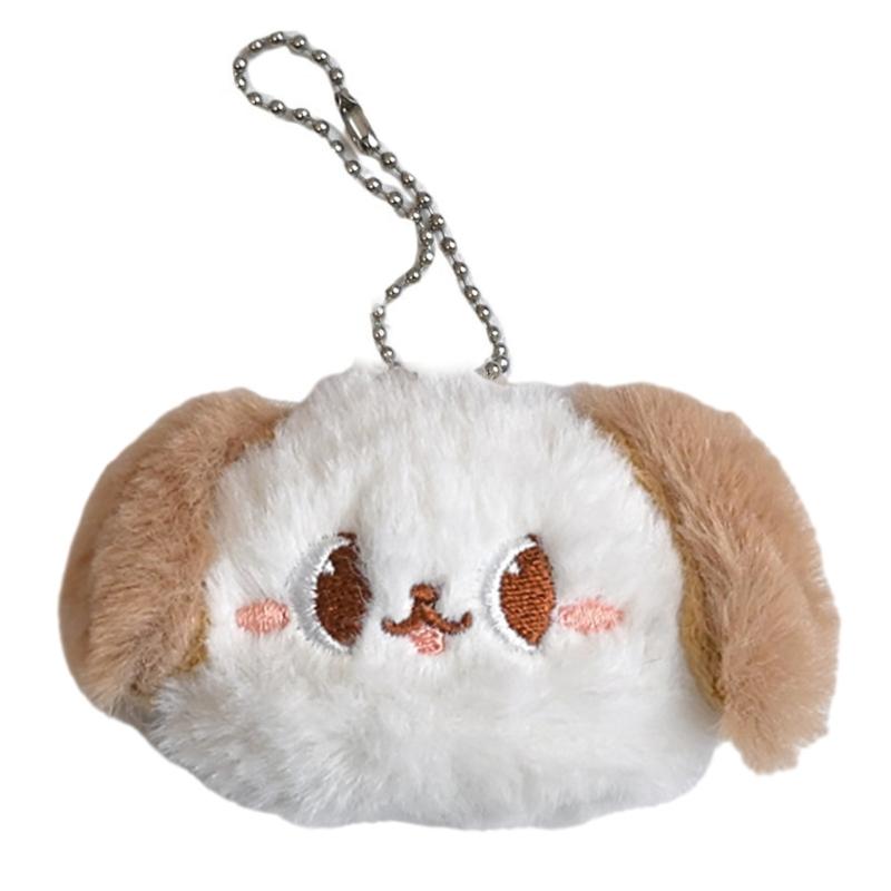 Plush Dog Keyring Charm with Chain, Car Key Holder Handbag Charm Keychain Accessories for Kid Girl Women