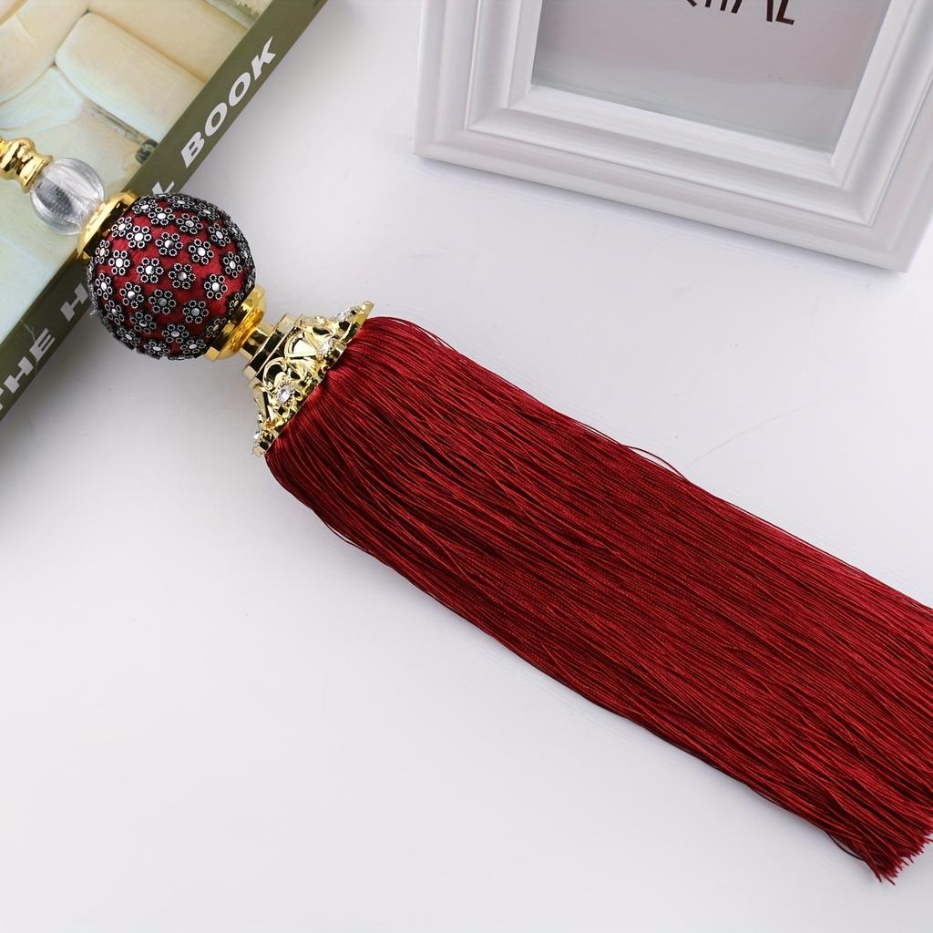 2pcs Plum Ball Tassel Hanging Ear Window Decoration, Can Be Used As Curtain Decoration for Bedroom, Living Room, Balcony