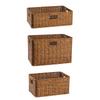 Imitation Ratten Decorative Basket Built In Handles for Bathroom, Kitchen Brown Storing Towels, Books, Napkins Handcrafted