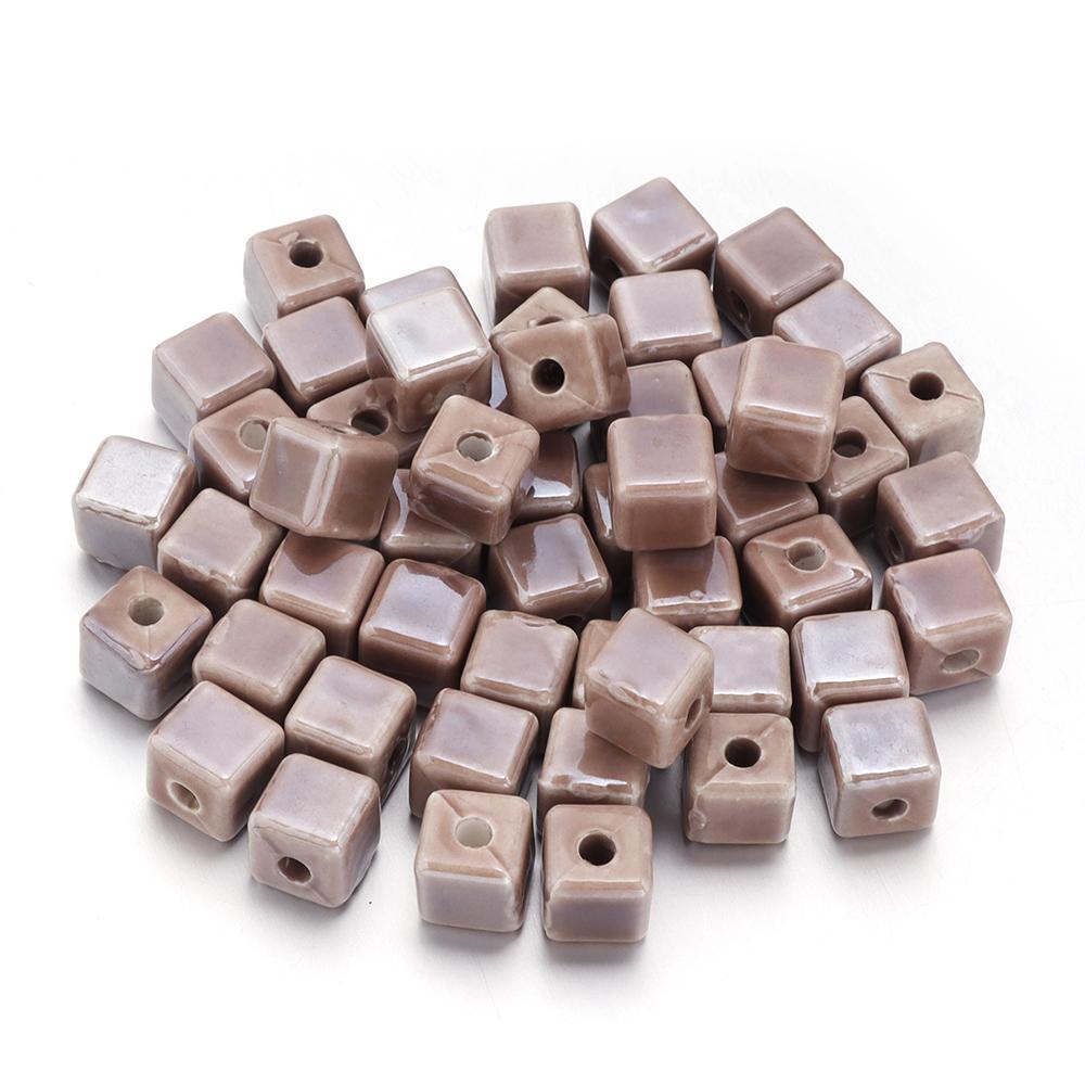 10pcs/lot Square Beads Ceramic Beads Colorful Cube Loose Beads Spacer Beads For Jewelry Making DIY Necklace Bracelet Accessories