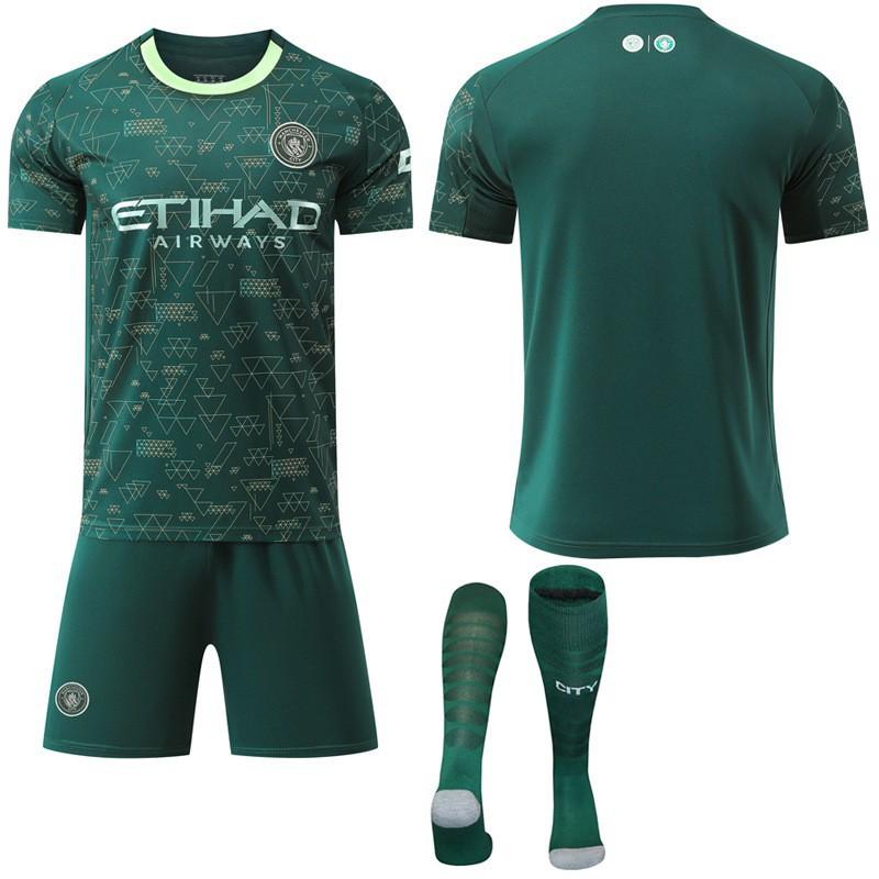 2025-26 Manchester City Tři Venkovní Zelená 47 Fudendoku Fotbalový Dres Trávový Dres Ne. 9 Harland Set