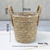 Rattan Woven Flower Basket for Home and Balcony Decor with Green Plants