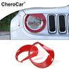 2x Front Light Bezel Headlight Cover Decor Ring Trim for Jeep Renegade 16-18 Red