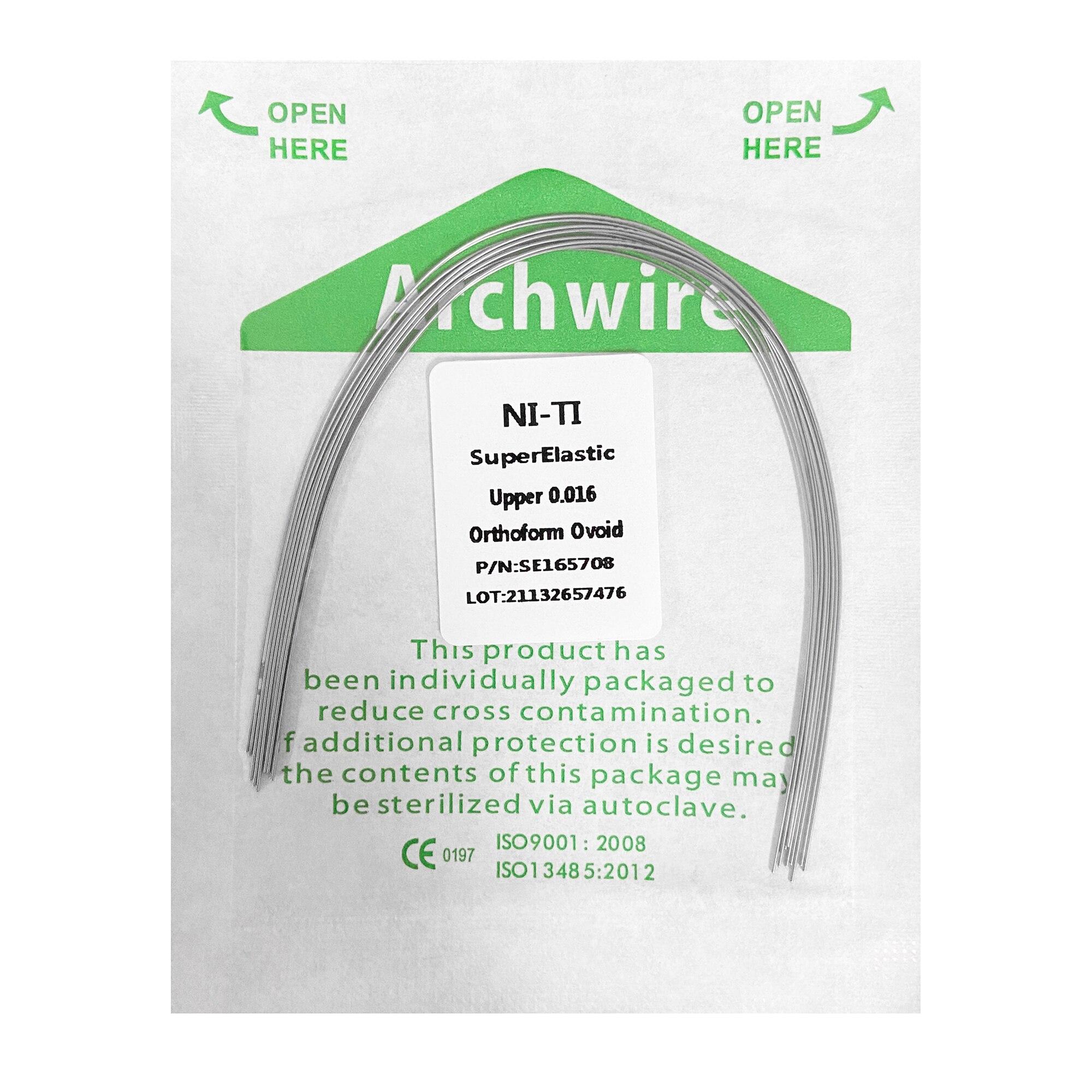 

10 шт./упак. ортодонтические стоматологические суперэластичные овоидные нити круглые/прямоугольные арочные проволоки стоматологические нити арочные проволоки Ovoid 016 Upper