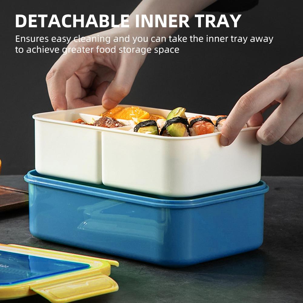 

Съемный ланч-бокс с 3 отделениями для пищевых продуктов PP5 Bento Box для хранения продуктов с посудой без BPA