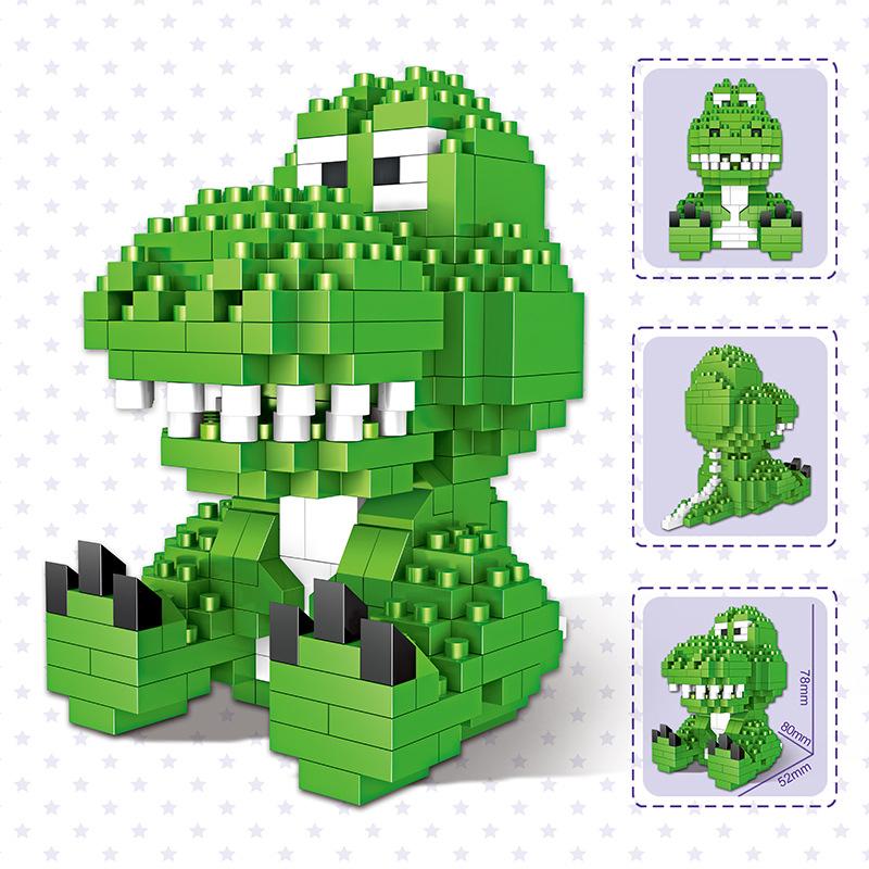 Cute Magic Mini Blocks Cartoon Dinosaur Model Anime Building Toy Juguetes Auction Figure Kids Gifts Girls Present