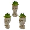 Halloween Skull Flower Pot No See Speak Hear Creepy Skull