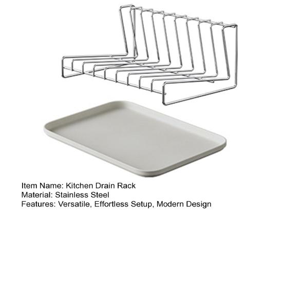 Stainless Steel Dish Draining Rack No Assembly Kitchen Sink And Countertop Organizer with Cutting Board Holder Countertop Cabinet Storage Shelf