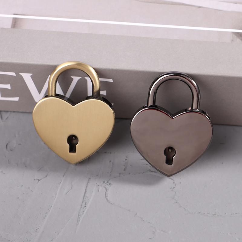 Cadenas Mini en Métal Vintage en Forme de Cœur pour Sac Valise Boîte à Bagages Serrure à Clé Avec Clé