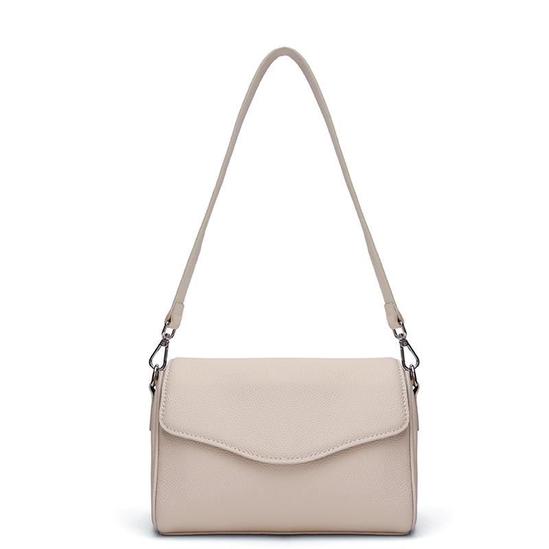 

Women Genuine Leather Crossbody Bag High Quality Litchi Pattern Cowhide Bag Flap Shoulder Bag Wide Strap Capacity For Daily Work 23.5x9x16cm