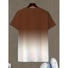 Summer Men's Gradient Color Casual Stretch Sports T-shirt, Round Neck Tee Shirt For Fashion