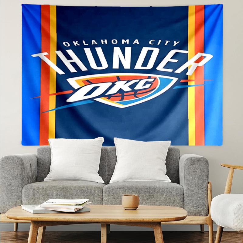 1PC Thunder Basketball Team Quick-Dry Tapestry, Unique Design Tapestry, Suitable for Bedroom,Livingroom, Playroom,Heartwarming Holiday Gifts