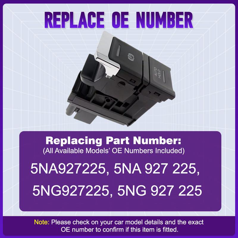 Elektronischer Handbremsschalter Parkbremse Knopf für Volkswagen VW Tiguan 2017 2018 2019 2020 2021-2024 LHD 5NA927225