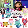 Anime Gabby's Dollhouse Plush Toy Mercat Cartoon Stuffed Animals Smiling Cat Car Cat Hug Gaby Girl Plushie Dolls Christmas Gifts