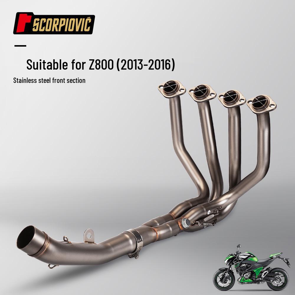 Stainless Steel Exhaust System for Z800 Motorcycles (2013-2016) - Includes Front Pipe & Muffler Set