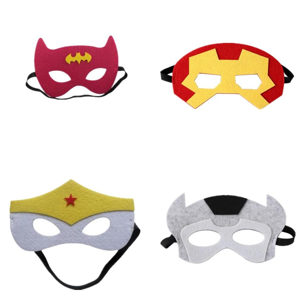 Spiderman Iron Man Batman Kids Felt Mask Halloween Costume Accessory For Role Play Fun