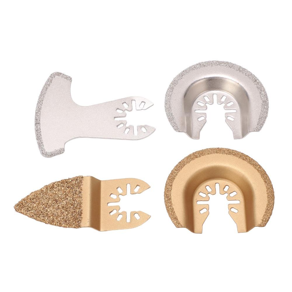4pcs Diamond Grit Multi Tool Blades Carbide Grout Removal Blades Flush Cut Blades Ceramics Cutting