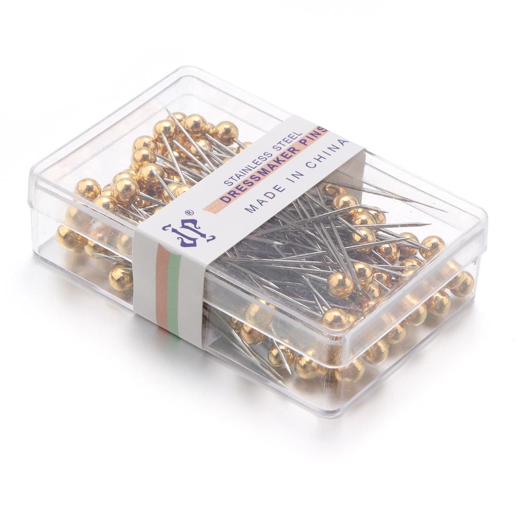 100Pcs Color Ball Head Pins Stainless Steel Pearl Big Head Sewing Pins for Clothing Positioning Supplies Sewing Supplies Tools