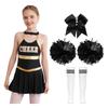 Girls Cheer Leader Halloween Jednotný kostým Uniformní kostým Šaty bez rukávů Šaty s roztleskávačkami