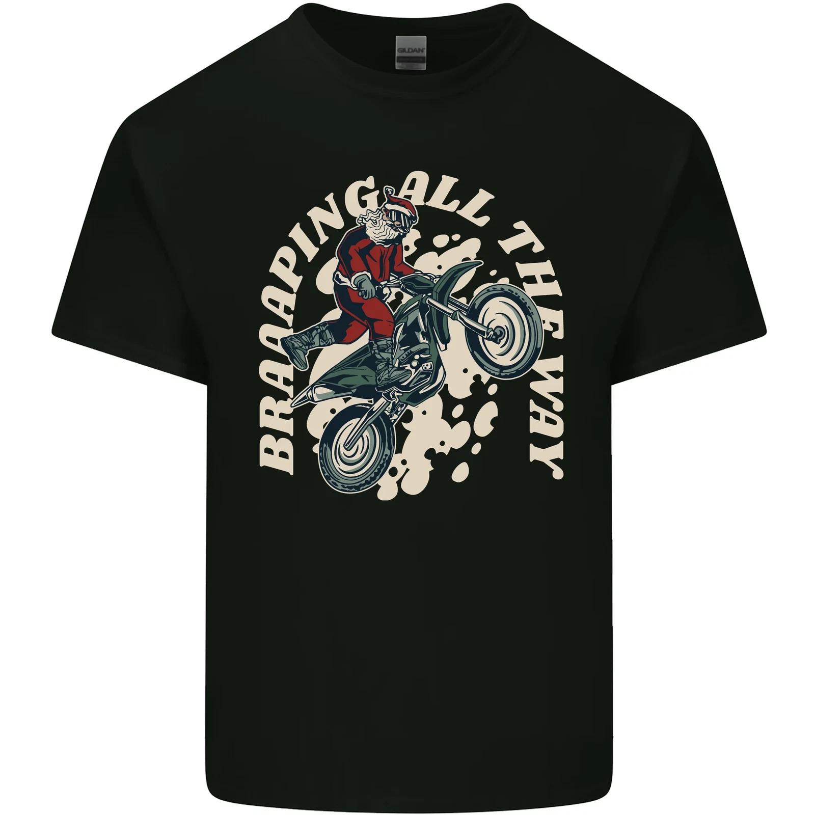 

Motocross Christmas Santa MotoX Biker Motorcycle Kids T-Shirt Childrens L