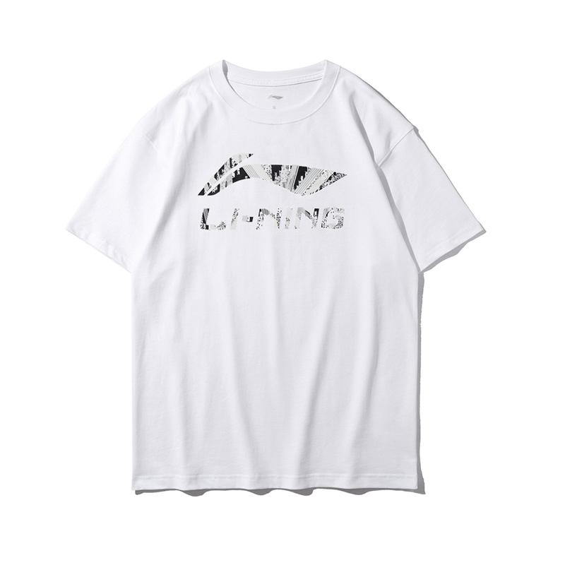 Li-Ning Reflective Series Letter Logo Print Round Neck Short Sleeve T-Shirt Casual Sports Set Men Tops White Black ATST631-2+AKST633-1
