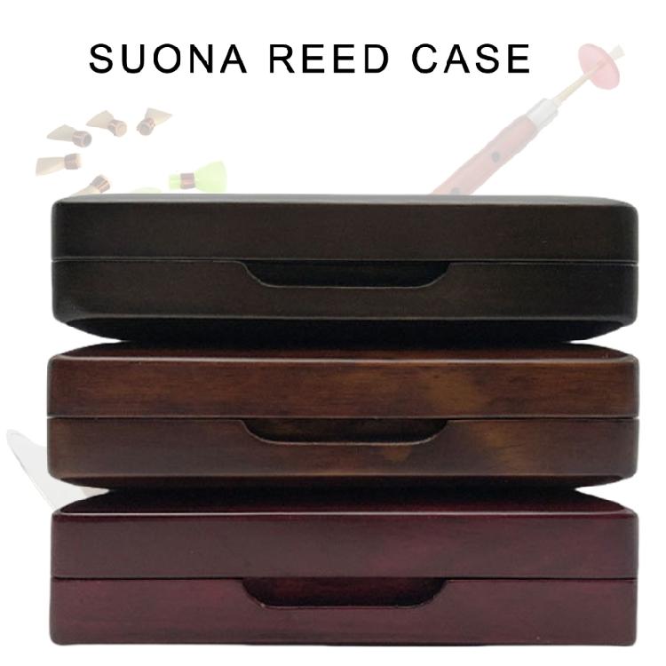 Portable Suona Reed Carrying Case Maple Wood Reed Storage Box Suona Reed Container Wind Instrument Accessories