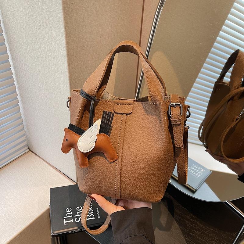 Měkká kožená taška Módní trendy barevně sladěná kabelka, Tote bag, Ležérní taška přes rameno