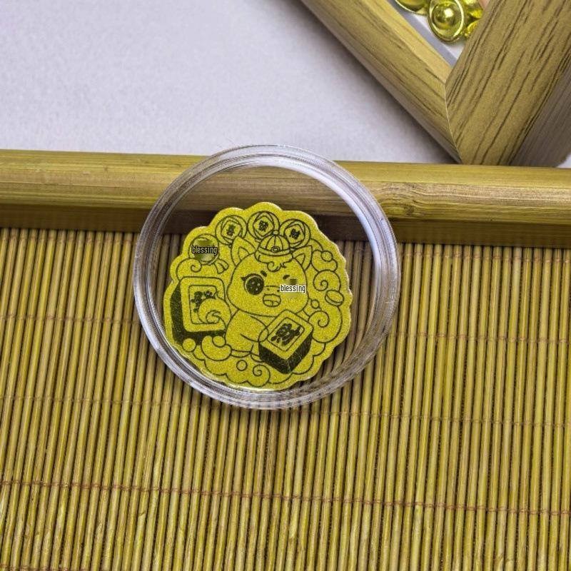 Adesivo per Telefono Cartoon con Foglia d'Oro - Adesivo in Oro Puro 999, 2 mg d'Oro, Regalo Perfetto per gli Amici.