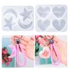 DIY Crystal Keychain Silicone Mold with Hole Jewelry Heart Epoxy Resin Crafting Molds for Valentines Holiday Festival