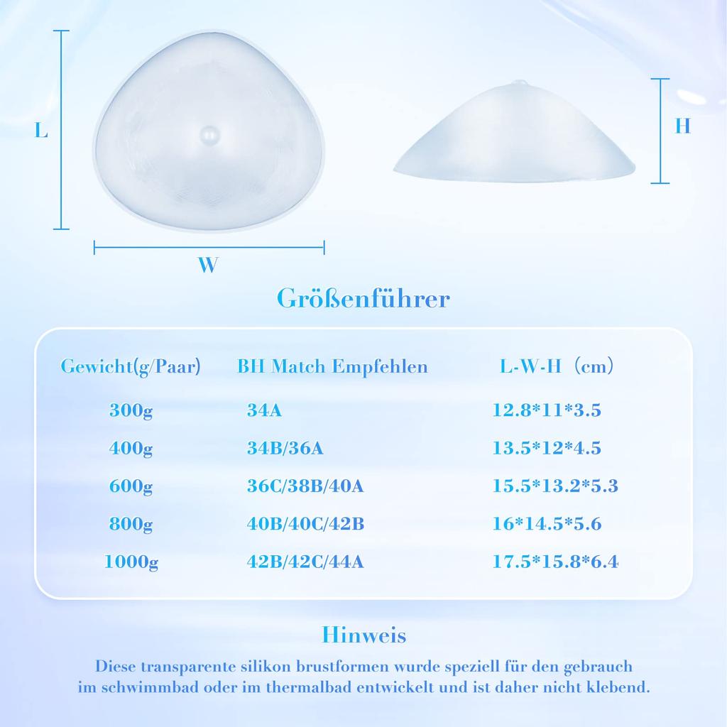 Silicone Bust Swimsuit Bust Transparent Suitable for Hot Springs and Cleavage Breast 3D Concave Fake Realistic Soft Enhances Realistic Natural Body