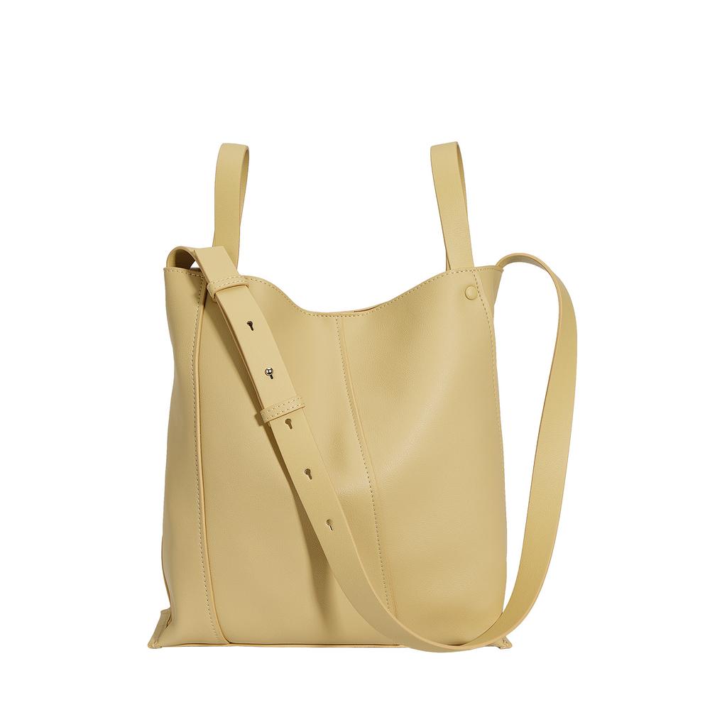 Premium texture bucket bag women 2025 new niche design cowhide tote bag fashionable versatile commuter messenger woman