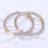 925 Silver 34mm 18k Gold Circle Hoop Earrings For Women Fashion Wedding Jewelry