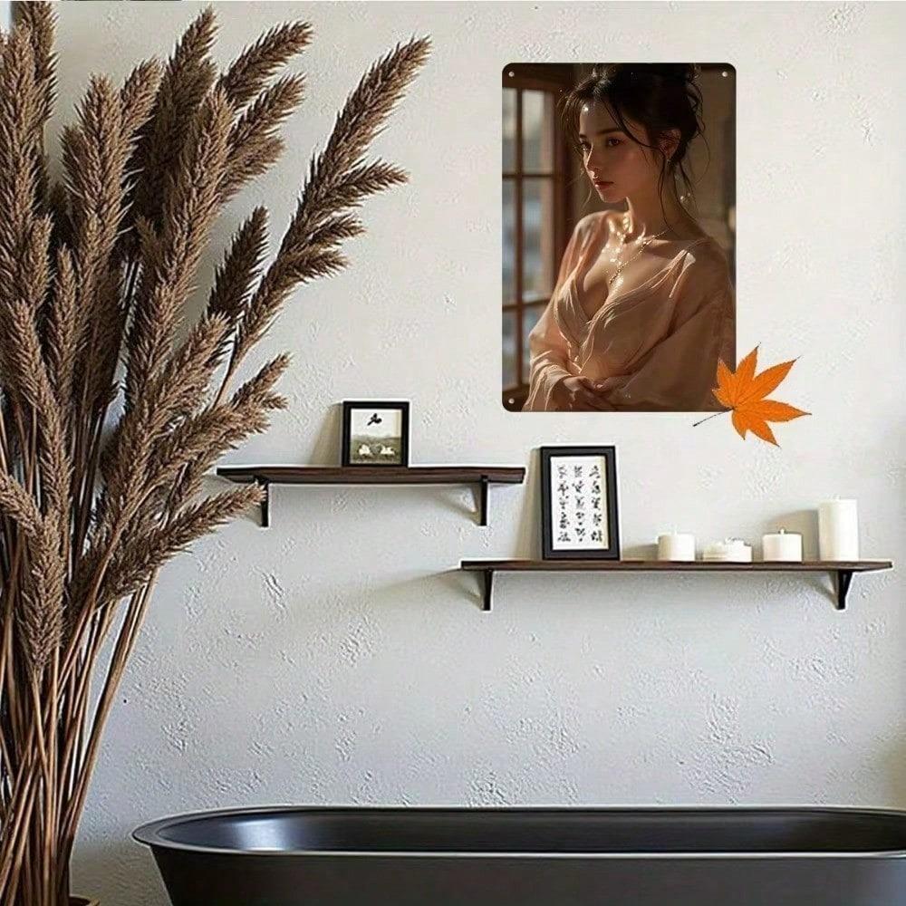Vintage Retro Woman Face Metal Tin Sign 2D Aluminum Wall Art Home Cafe Bar Pub Man Cave Decor