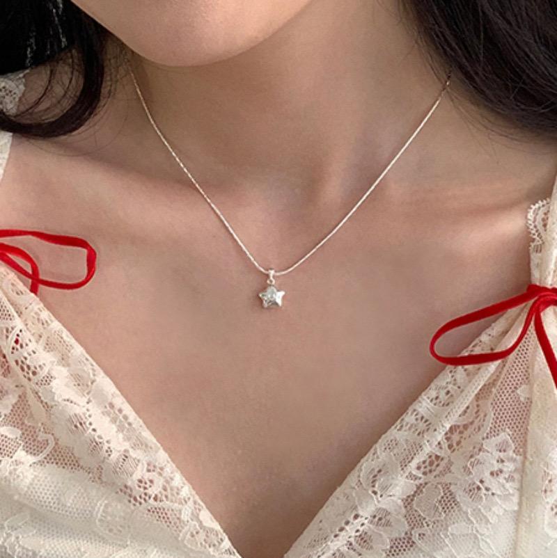 Silver Color Choker Necklace For Women Star Smiple Geometric Fine Jewelry Wedding Party Birthday Gift