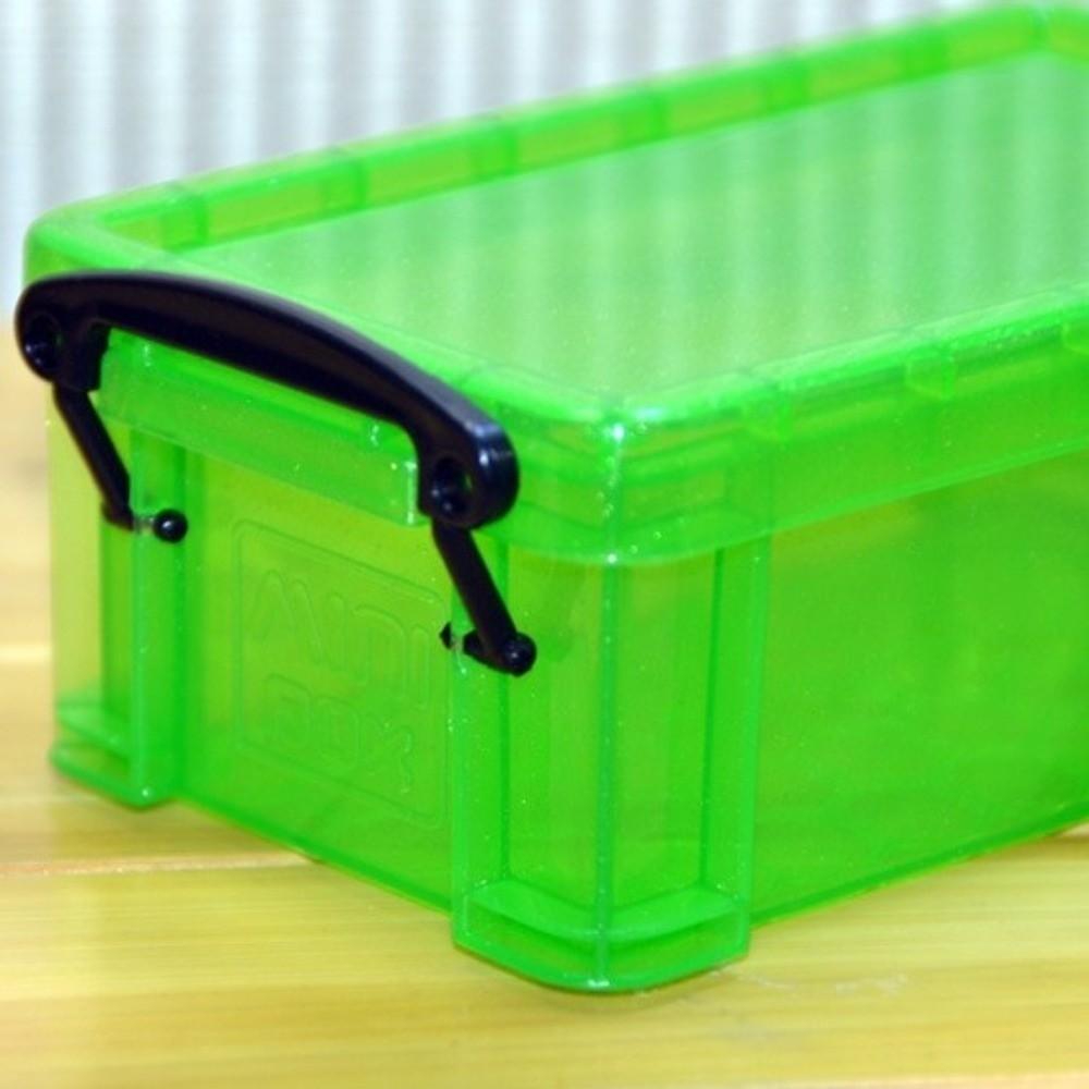 0.28 Liter Storage Box Candy Color Locking Lid Plastic Sorting Box Mini Size Transparent Art Stationery Box