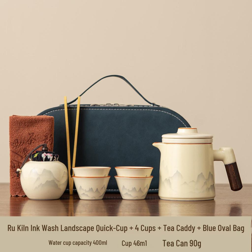 Portable Luxury Travel Tea Set: Quick Brew Cup for Outdoor Camping and Vehicles