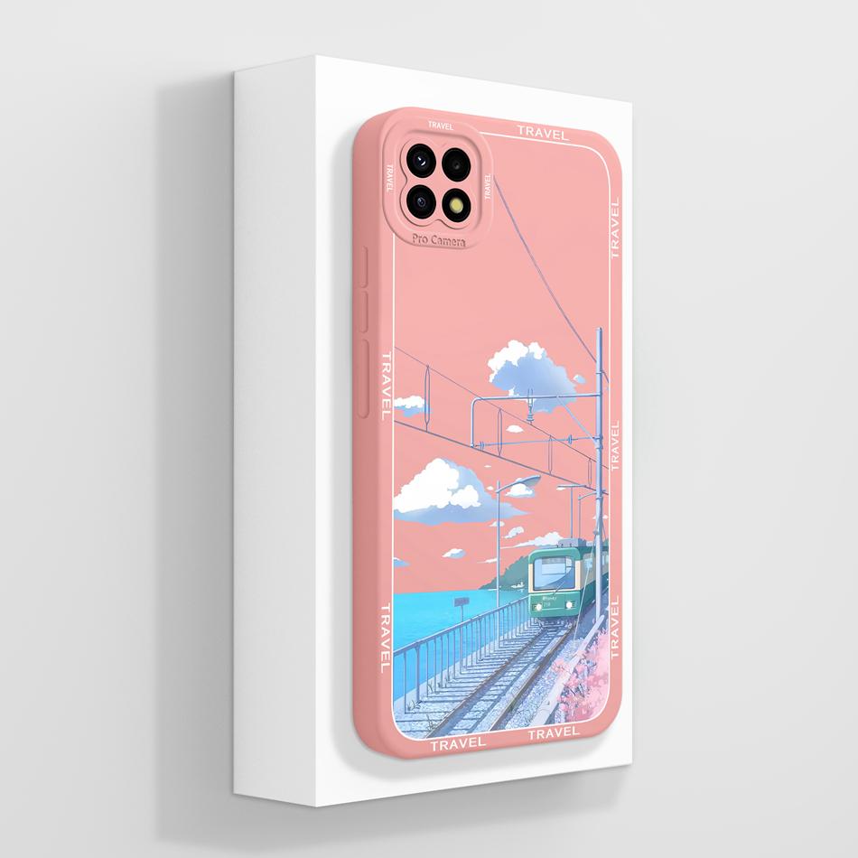 For Samsung Galaxy A22 5G F42 A22S Phone Case Cute Design Upgrade Camera Protection Soft Liquid Silicone Shockproof Back Cover