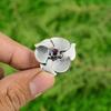 925 Silver Natural Pink Tourmaline Multi Stone Flower Adjustable Ring